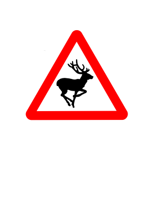 Download free red animal triangle attention deer icon